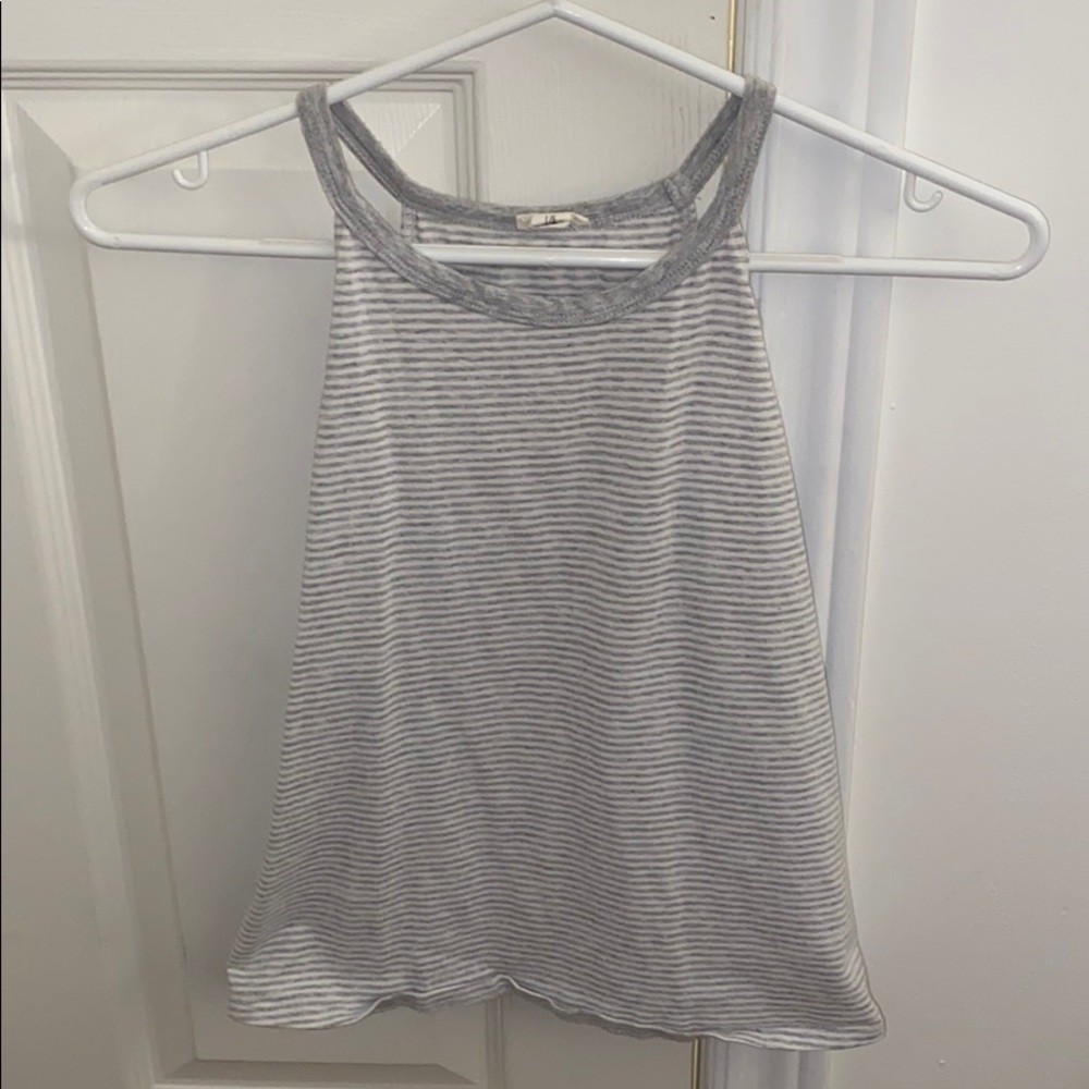 Grey & White Stripped Tank